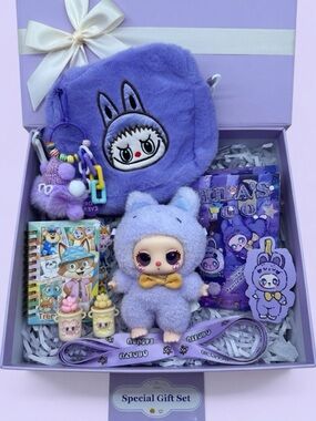 Plush Lilac Bunny Doll Gift Set - Purple